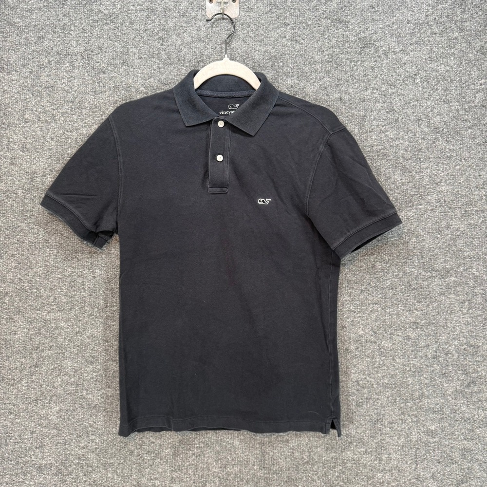 Vineyard‎ Vines Polo Shirt Mens XS Black Slim Fit Stretch Cotton Pique Classic